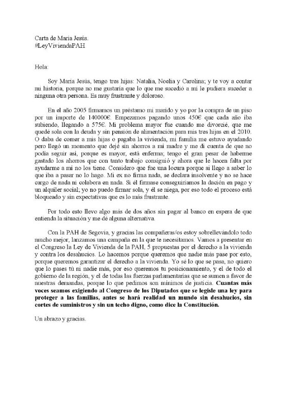 Lee más sobre el artículo INTERPELAMOS A LOS PARLAMENTOS AUTONÓMICOS PARA QUE DEN SU APOYO PARA LA LEY DE VIVIENDA DE LA PAH