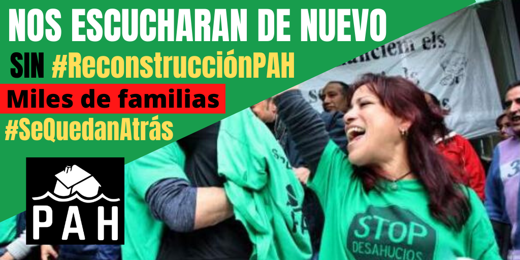 En este momento estás viendo Intervención de la PAH ante el grupo de trabajo Políticas Sociales y Sistema de Cuidados de la Comisión para la Reconstrucción Social y Económica del Congreso