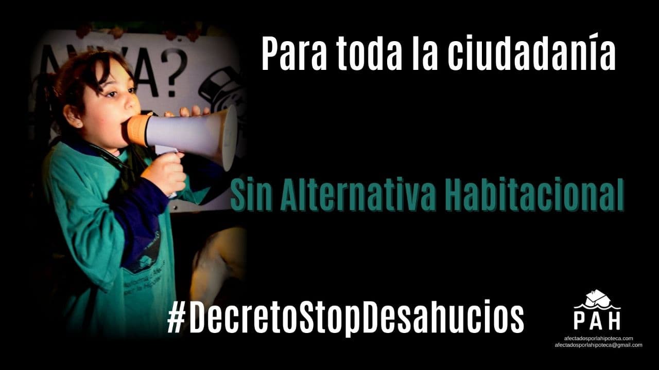 Lee más sobre el artículo Mayoría social y política a favor del Decreto Stop Desahucios