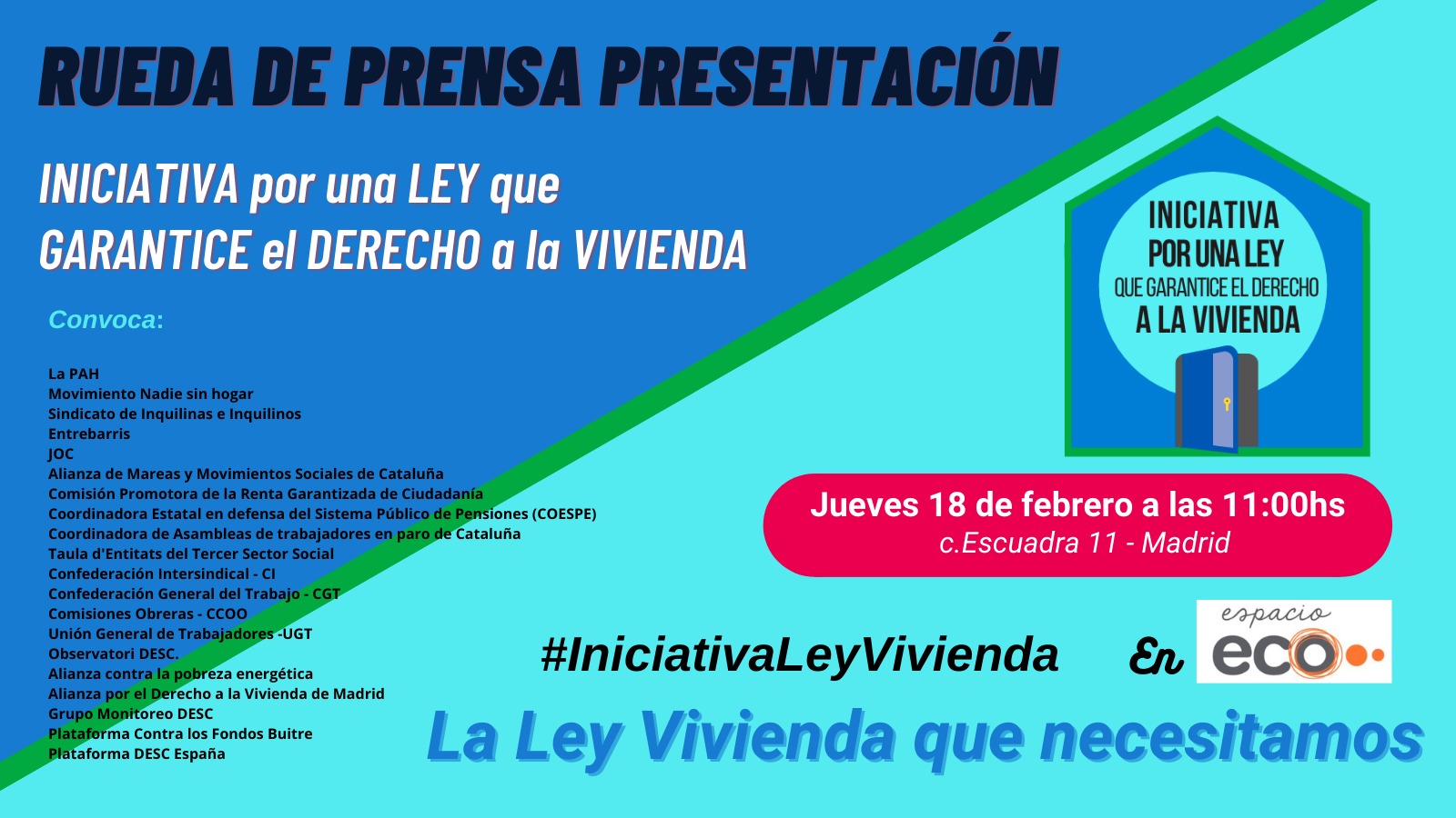 Lee más sobre el artículo Presentación de la Iniciativa por una Ley que Garantice el Derecho a la Vivienda